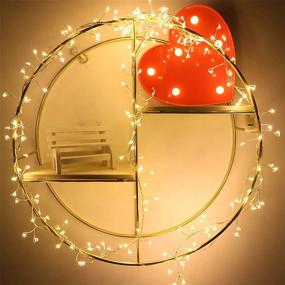 img 3 attached to 🔥 HANNAHONG Fairy Cluster Firecrackers Light Garland for Mantle Decor, 100 LED, USB Powered, 8 Twinkling Modes, Remote Control with Timer, Waterproof for Outdoor, Tiny Vine for Wedding Party Bedroom