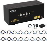 ckl quad monitor hdmi kvm switch 4 port 4k@30hz with cables - extended and mirrored display support for windows, linux, and mac logo