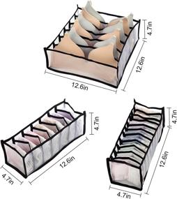 img 3 attached to Максимизируйте пространство хранения с набором складных ящиков для белья из 5 предметов - идеально подходит для сортировки носков, бюстгальтеров, галстуков, нижнего белья и шарфов.