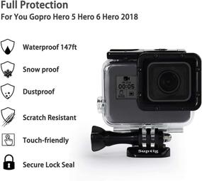 img 3 attached to 📷 Suptig Waterproof Case for GoPro Hero 7/5/6/2018 Action Camera - Waterproof up to 147ft (45M)