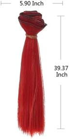 img 1 attached to 🔥 Набор из 5 штук, 15 см х 100 см длинные прямые пламенно-красные термостойкие пряди волос для ручной работы париков для кукол BJD Blythe Pullip