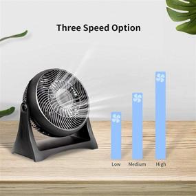 img 2 attached to 🌬️ BEYOND BREEZE 8-Inch Air Circulator Fan with 3 Wind Speeds, Whisper-Quiet Operation, 90° Rotation - Ideal for Bedroom, Home, Office (Black)