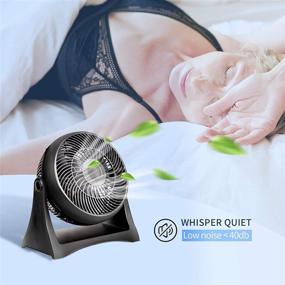 img 3 attached to 🌬️ BEYOND BREEZE 8-Inch Air Circulator Fan with 3 Wind Speeds, Whisper-Quiet Operation, 90° Rotation - Ideal for Bedroom, Home, Office (Black)