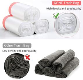 img 1 attached to 🗑️ KONE Drawstring Trash Bag - 4 Gallon Small Garbage Bags for Bathroom, Bedroom, Office, Car, Kitchen, 100 Count