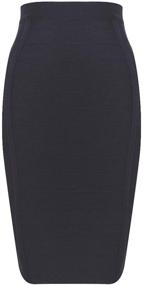 img 1 attached to 👗 Nayssi Women's High Waist Bandage Bodycon Pencil Skirt: Stylish Wear to Work Midi Skirt