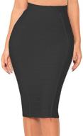 👗 nayssi women's high waist bandage bodycon pencil skirt: stylish wear to work midi skirt logo