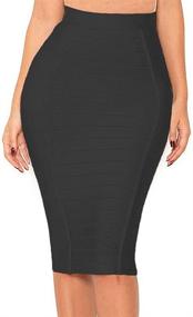 img 4 attached to 👗 Nayssi Women's High Waist Bandage Bodycon Pencil Skirt: Stylish Wear to Work Midi Skirt