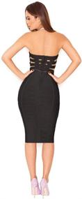 img 3 attached to 👗 Nayssi Women's High Waist Bandage Bodycon Pencil Skirt: Stylish Wear to Work Midi Skirt