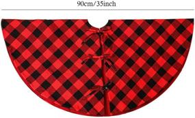 img 2 attached to 🎄 Atiming Buffalo Check Christmas Tree Skirt - 35.4 Inches Red and Black Plaid Xmas Tree Skirt Mat - Christmas Holiday Party New Year Decor - Xmas Decoration (Red and Black, 35.4inch/90cm)