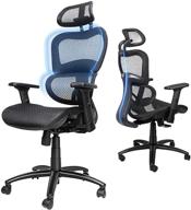 💺 ergousit ergonomic office chair - mesh computer chair with adjustable 3d armrest, lumbar support and headrest - rolling desk chair, gaming chairs, executive swivel chair for home and office - black logo