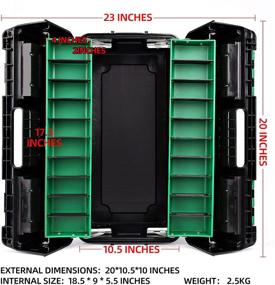 img 3 attached to 🧰 NIONIO 20-Inch Portable Tool Box: Multi-Function Storage Solution with Tray and Divider - Ideal for Home, Office, or Garage