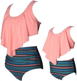 img 3 attached to Family Matching Two Piece Bikini Set - Baby Girls and Mommy Swimsuits, Cute Bathing Suits