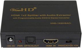 img 1 attached to 🔌 ViewHD 1x2 HDMI Splitter with Built-In Audio Extractor and Optical / RCA L/R Stereo Outputs - VHD-1X2HSACi