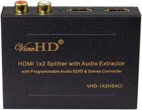 img 3 attached to 🔌 ViewHD 1x2 HDMI Splitter with Built-In Audio Extractor and Optical / RCA L/R Stereo Outputs - VHD-1X2HSACi