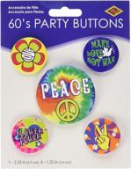 assorted designs 60s party buttons (5 per package) logo