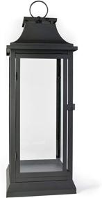 img 4 attached to Serene Spaces Living Black Hurricane Lanterns - Ideal for Home Decor, Parties &amp; Events - Tabletop 🏮 or Hanging Lantern for Indoor &amp; Outdoor Use - Measures 25&#34; Tall and 9.75&#34; Diameter - Clear Glass Panels