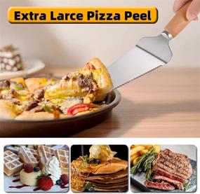 img 1 attached to FYGH Pizza Peel Set: Food-Grade Aluminum Pizza Paddle with 34'' Extended Length and Removable Wooden Handle - Includes 14'' Rocking Knife Crust Cutter Blade