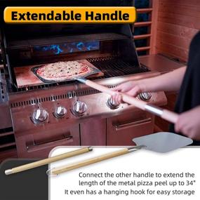 img 2 attached to FYGH Pizza Peel Set: Food-Grade Aluminum Pizza Paddle with 34'' Extended Length and Removable Wooden Handle - Includes 14'' Rocking Knife Crust Cutter Blade