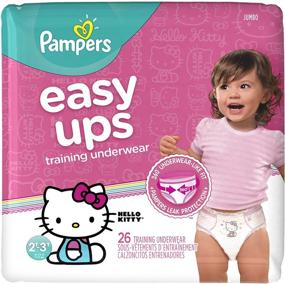 img 1 attached to Pampers Easy Ups Training Pants for Girls Size 👶 4 (2T-3T): 26 Count, JUMBO - Pull On Disposable Diapers