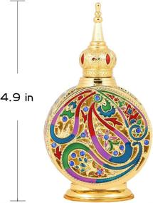 img 3 attached to H&D HYALINE & DORA Vintage Enameled Metal and 🕰️ Glass Perfume Bottle - Egyptian Style Refillable 18ml Empty Vial