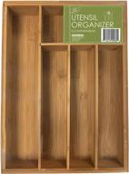 utensil organizer kitchen drawer divider - evriholder utor6-amz with 5 compartments, 100% sustainably sourced bamboo material логотип