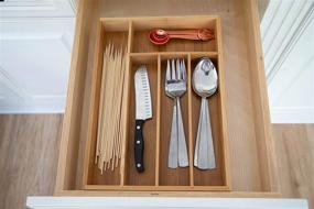 img 2 attached to Utensil Organizer Kitchen Drawer Divider - Evriholder UTOR6-AMZ with 5 Compartments, 100% Sustainably Sourced Bamboo Material