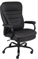 💺 highly durable double plush caressoftplus chair by boss office products - 400 lbs capacity, sleek black finish logo