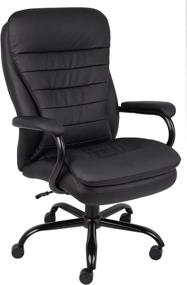 img 4 attached to 💺 Highly Durable Double Plush CaressoftPlus Chair by Boss Office Products - 400 Lbs Capacity, Sleek Black Finish