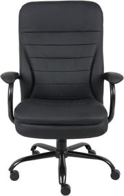 img 2 attached to 💺 Highly Durable Double Plush CaressoftPlus Chair by Boss Office Products - 400 Lbs Capacity, Sleek Black Finish