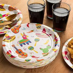 img 3 attached to 🎉 Vibrant 80 Pack Fiesta Cinco de Mayo Paper Party Plates for the Ultimate Mexican Party (9 in)