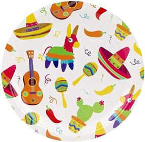 img 1 attached to 🎉 Vibrant 80 Pack Fiesta Cinco de Mayo Paper Party Plates for the Ultimate Mexican Party (9 in)