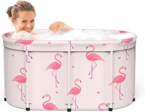 img 4 attached to Portable Separate Foldable Bathroom Flamingos