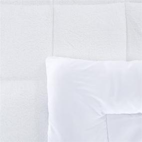 img 2 attached to Bluestone Oversized Reversible Down Alternative Comforter with Sherpa - King Size, White