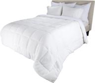 bluestone oversized reversible down alternative comforter with sherpa - king size, white logo