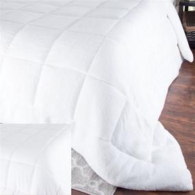 img 1 attached to Bluestone Oversized Reversible Down Alternative Comforter with Sherpa - King Size, White