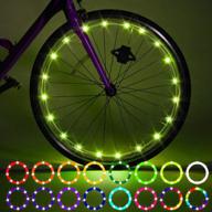 2-pack upgraded led bike wheel lights with waterproof tubing - remote control bicycle tire led light for super bright night riding - 16 color change options логотип