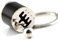 🚗 black six-speed manual transmission shift lever keychain ring - ideal car gift & automotive part logo