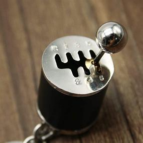 img 2 attached to 🚗 Black Six-Speed Manual Transmission Shift Lever Keychain Ring - Ideal Car Gift & Automotive Part