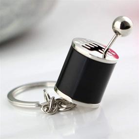 img 1 attached to 🚗 Black Six-Speed Manual Transmission Shift Lever Keychain Ring - Ideal Car Gift & Automotive Part