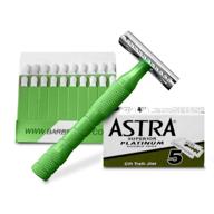 barberupp razor for men - long handle brass safety razor with free styptic sticks and astra razor blades - perfect addition to your safety razor kit logo