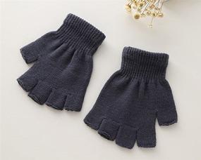 img 1 attached to 🧤 Cozy Knitted Finger Mittens Typing Gloves: Must-Have Boys' Accessories for Cold Weather