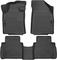 🚗 husky liners 99621 weatherbeater floor mats for 2016-20 nissan maxima - front & 2nd seat, black logo