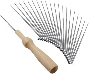 img 1 attached to Quwei 63 Piece Set of Felting Needles, Wool Felt 🧵 Tools with 3 Clear Bottles and 3 Wooden Handles - Various Sizes