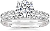 💍 eamti 1.25ct 925 sterling silver bridal ring sets: round cz engagement rings for her wedding bands - size 3-11 logo