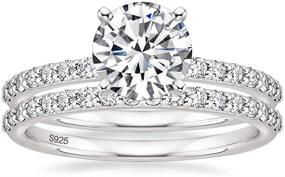 img 4 attached to 💍 EAMTI 1.25CT 925 Sterling Silver Bridal Ring Sets: Round CZ Engagement Rings for her Wedding Bands - Size 3-11