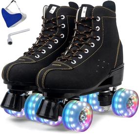 img 4 attached to Shiny Speed Women's Roller Skates - Ideal for Indoors and Outdoors with Gift