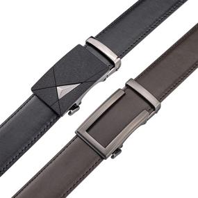 img 4 attached to 👔 Premium Leather Ratchet Automatic Men's Belt: Adjustable and Stylish ToyRis Accessories