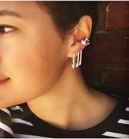 img 2 attached to Hypoallergenic Swarvoski Cartilage Earrings - Sterling Silver Girls' Jewelry