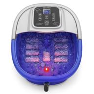 🦶ultimate foot spa massager: спокойное тепло, бодрящие пузыри и вибрация для расслабления, облегчения боли в мышцах и домашнего использования с цифровым контролем температуры и 8 роликами логотип