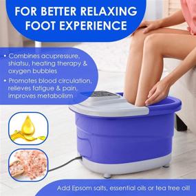 img 2 attached to 🦶Ultimate Foot Spa Massager: Спокойное тепло, бодрящие пузыри и вибрация для расслабления, облегчения боли в мышцах и домашнего использования с цифровым контролем температуры и 8 роликами